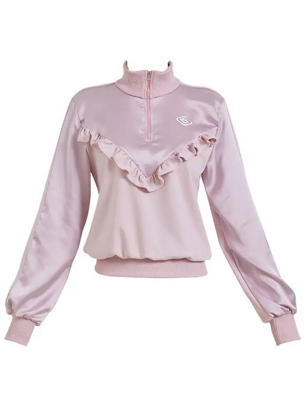 Golf Wear Satin Frill Sweatshirt Pink - J JANE - BALAAN 2