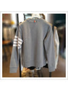 Engineered 4 Bar Stripe Loopback Jersey Knit Crewneck Sweatshirt Light Grey - THOM BROWNE - BALAAN 5