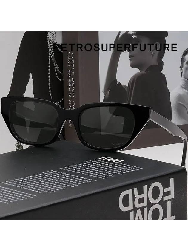 Sunglasses CENTO BLACK J90 black horn rim - RETROSUPERFUTURE - BALAAN 2