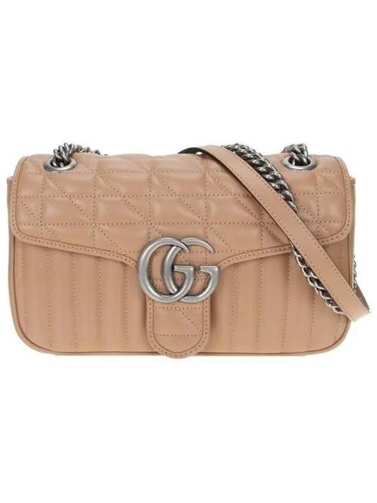 GG Marmont Small Shoulder Bag Beige - GUCCI - BALAAN 2