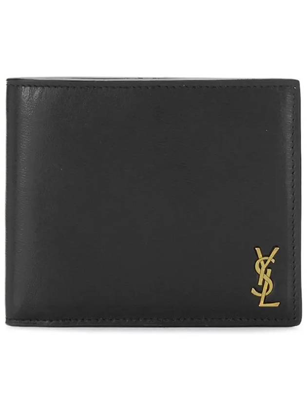 Tiny Monogram Half Wallet Black Gold - SAINT LAURENT - BALAAN 3