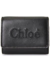 Embroidered Logo Leather Bicycle Wallet Black - CHLOE - BALAAN 1
