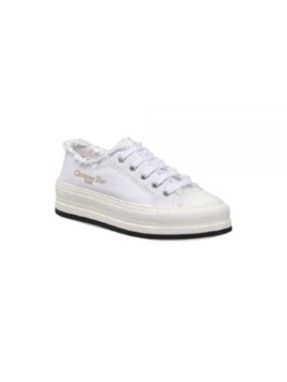 Walk'n Platform Cotton Canvas Low Top Sneakers White - DIOR - BALAAN 2