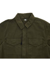 Lens Wappen Gabardine Overshirt Zip Up Jacket Ivy Green - CP COMPANY - BALAAN 4