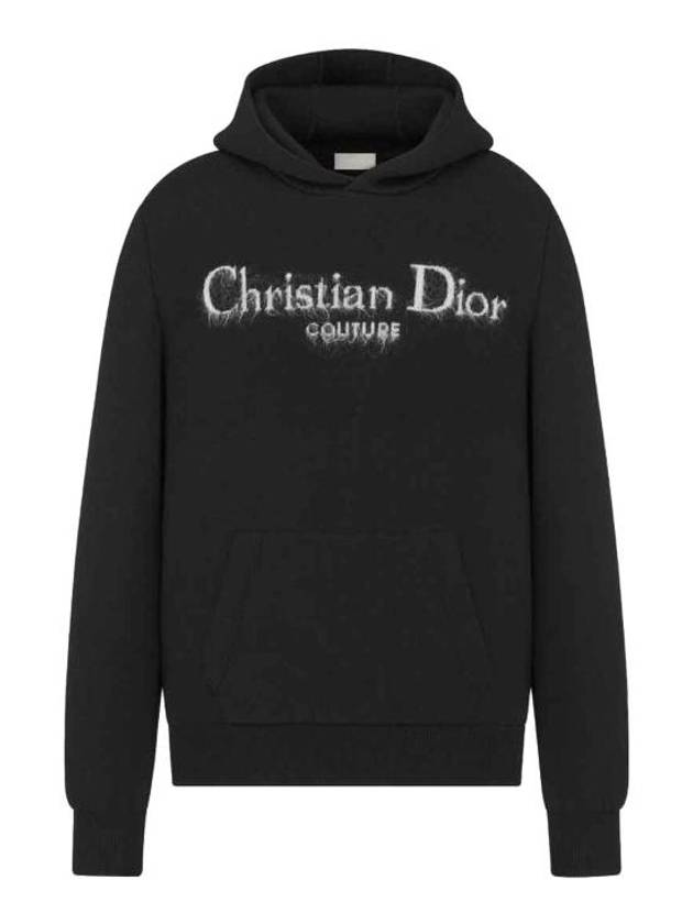 Embroidery Logo Knit Hoodie Black - DIOR - BALAAN 2