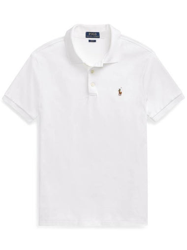 Men's Short Sleeve Cotton Polo Shirt White - POLO RALPH LAUREN - BALAAN 1