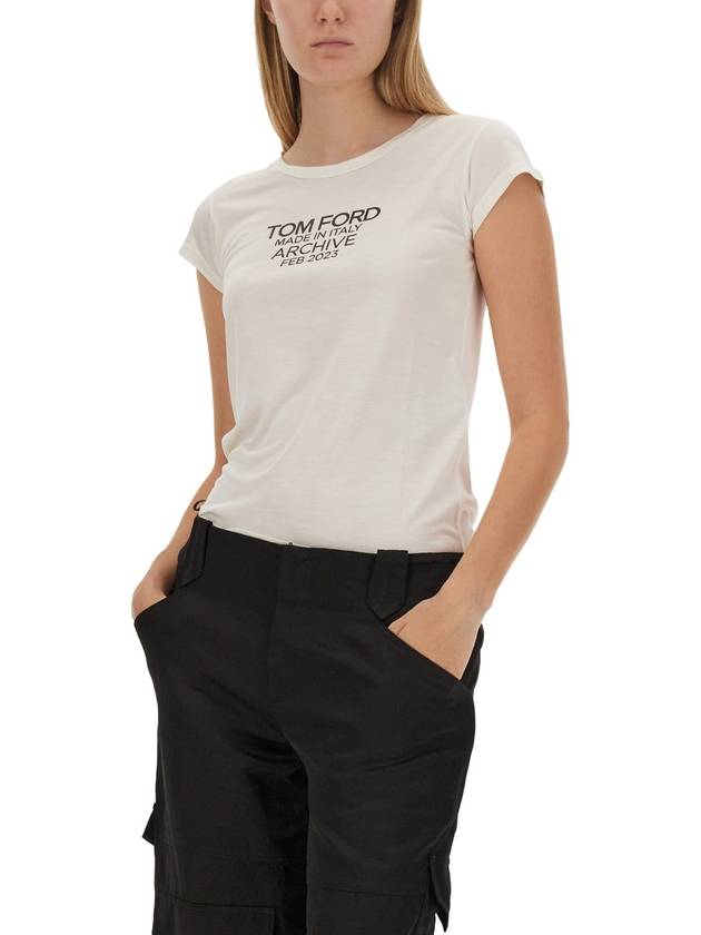 T-SHIRT WITH LOGO - TOM FORD - BALAAN 4