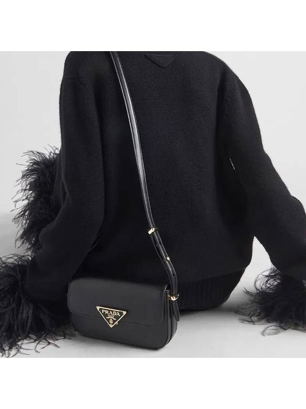 Leather Shoulder Bag Black - PRADA - BALAAN 5