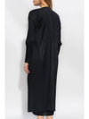 Pleated Open Front Long Cardigan Black - ISSEY MIYAKE - BALAAN 3