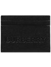 Logo Embossed Grainy Leather Card Wallet Black - BURBERRY - BALAAN 2