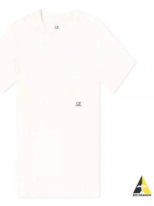 24/1 Jersey Garment Dyed Pocket Short Sleeve T-Shirt White - CP COMPANY - BALAAN 2