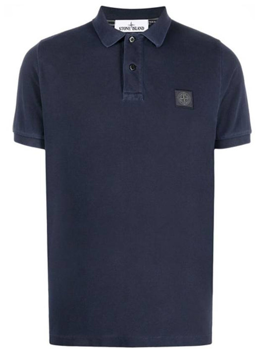 Logo Patch Washing Polo Shirt Navy - STONE ISLAND - BALAAN 2