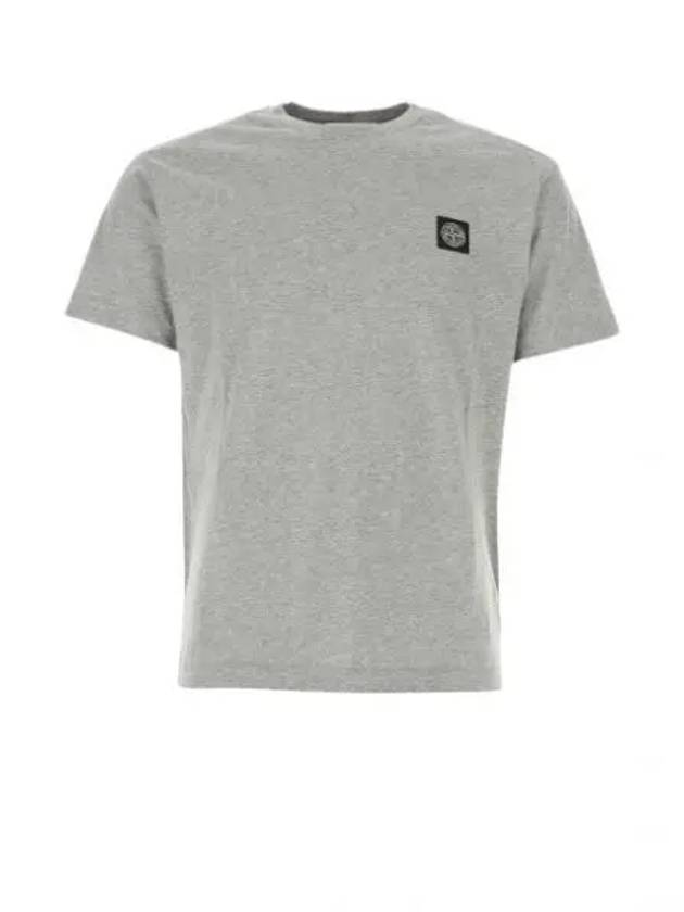 Logo Patch Short Sleeves T-Shirt  Dust Melange - STONE ISLAND - BALAAN 2