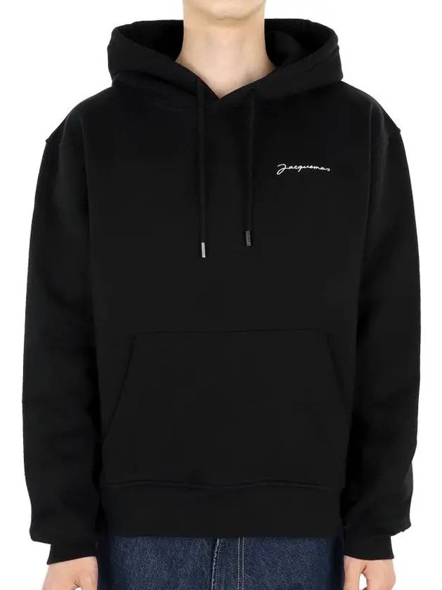 Le Brode Logo Cotton Hoodie Black - JACQUEMUS - BALAAN 3