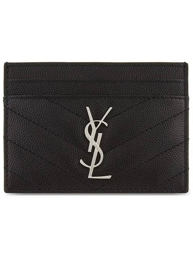 Cassandre Matelasse Card Case In Grain De Poudre Embossed Leather Black - SAINT LAURENT - BALAAN 2