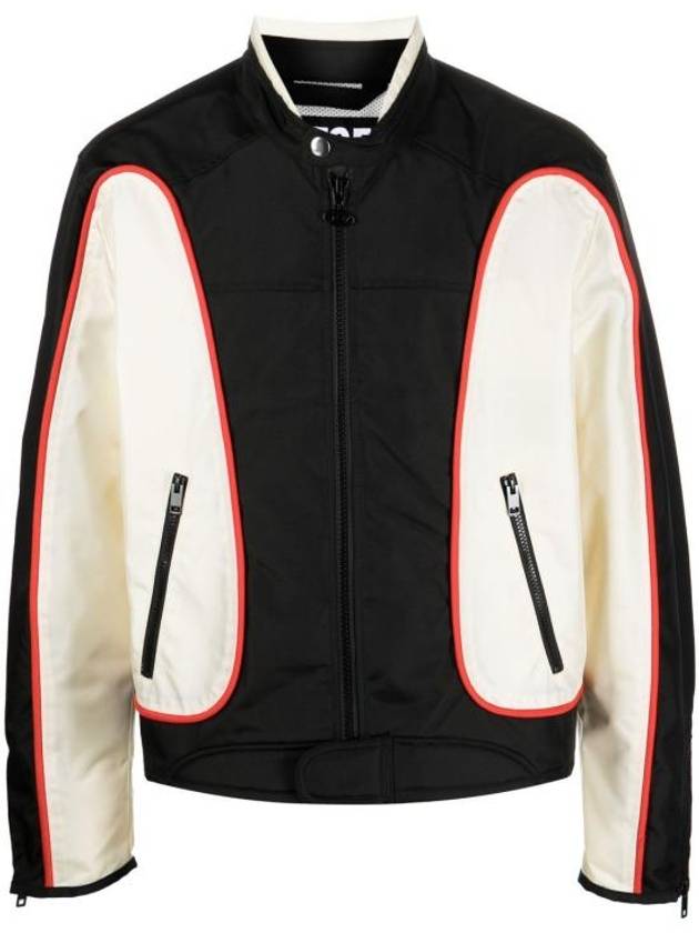 J-Blink Color Block Biker Jacket Black White - DIESEL - BALAAN 2