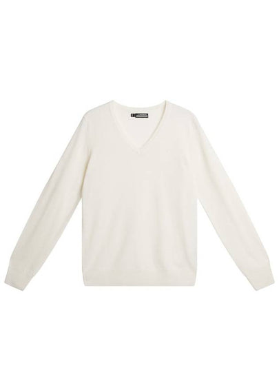 Amaya V-Neck Knit Sweater White - J.LINDEBERG - BALAAN 2