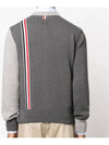 Funmix RWB Striped Intarsia Cotton Knit Top Grey - THOM BROWNE - BALAAN 5