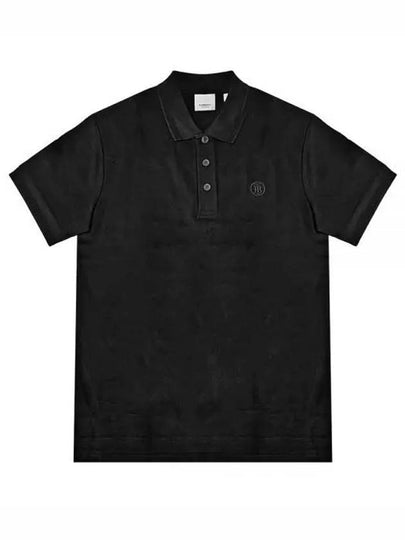 Men's Eddie Embroidered Logo Polo Shirt Black - BURBERRY - BALAAN 2