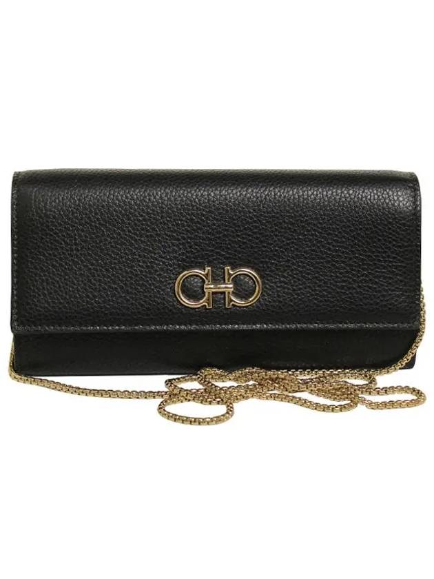 Gancini Chain Long Wallet Black - SALVATORE FERRAGAMO - BALAAN 2