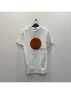 Back Tennis Ball Logo Short Sleeve T-shirt White - THOM BROWNE - BALAAN 3