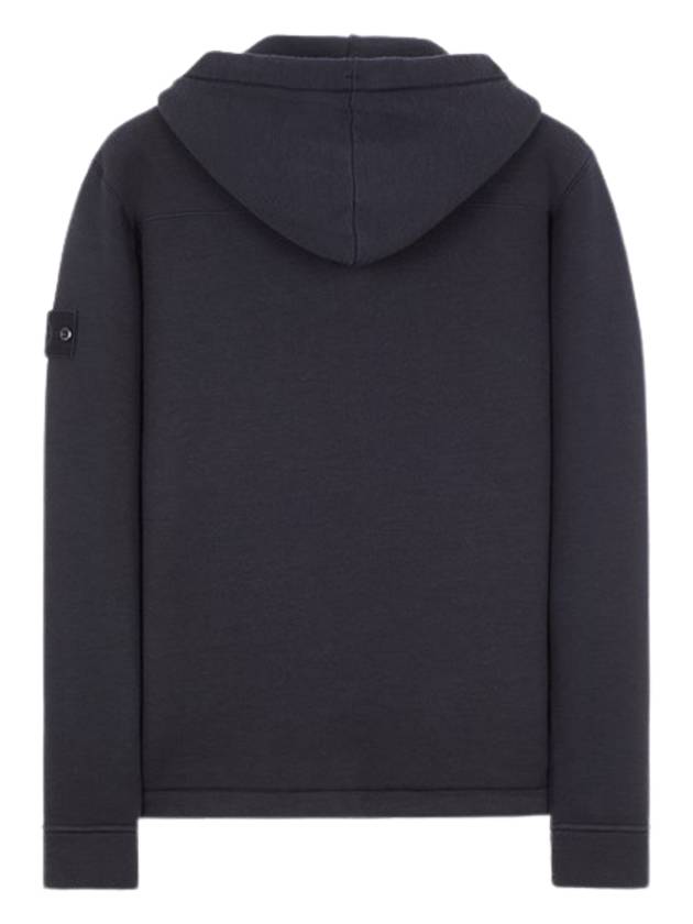 Ghost Piece Cotton Wool Fleece Zip Up Hoodie Navy - STONE ISLAND - BALAAN 3