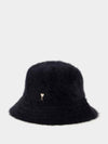 De Coeur Stud Bucket Hat Black - AMI - BALAAN 1