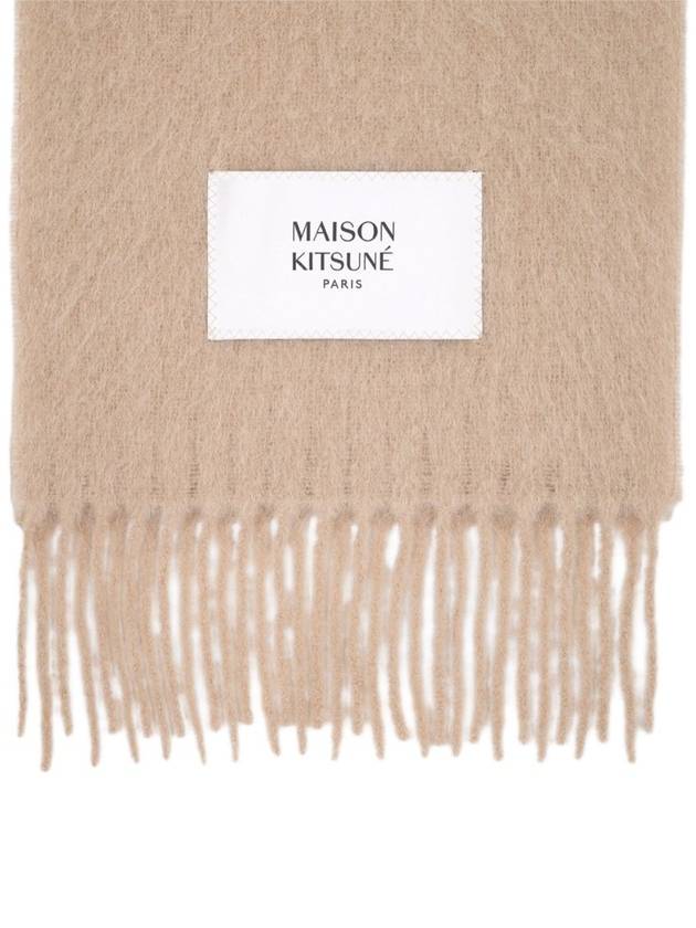 Baby Alpaca Muffler Beige - MAISON KITSUNE - BALAAN 3