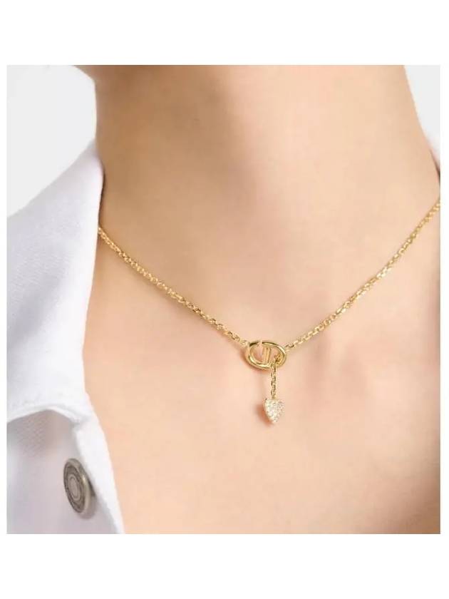 CD Finish Metal Crystal Necklace Gold - DIOR - BALAAN 5