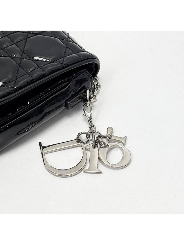 Black enamel chain cross bag 4VDIB42874 - DIOR - BALAAN 5