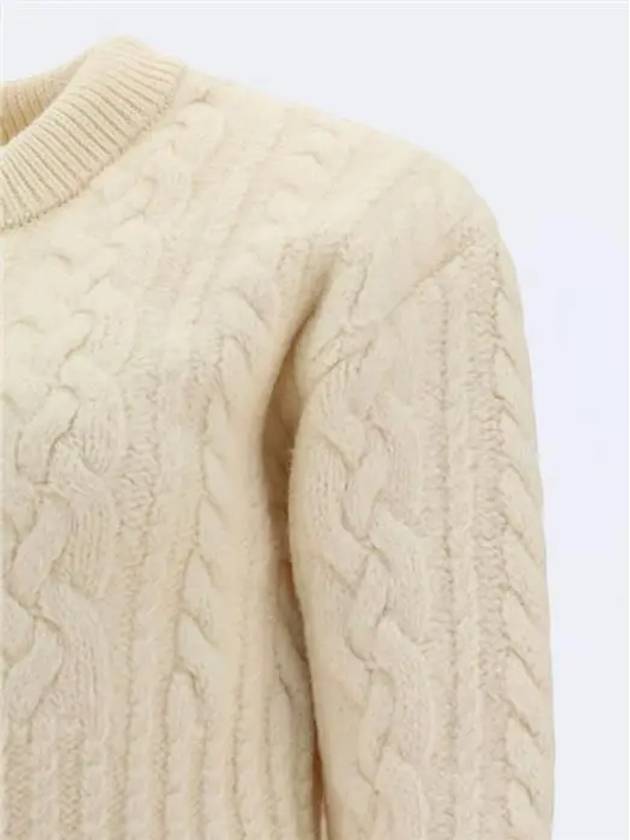wool knit top white - AMI - BALAAN.