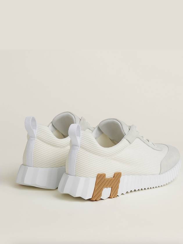 Bouncing Mesh Suede Goatskin Low Top Sneakers Blanc - HERMES - BALAAN 4