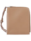 Strap Tangle Calfskin Leather Passport Wallet Beige - JIL SANDER - BALAAN 3