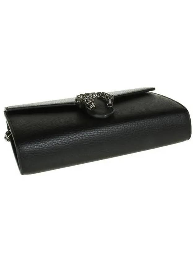 Chain Leather Chain Wallet Black - GUCCI - BALAAN 6