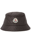 Quilted Nylon Bucket Hat Black - MONCLER - BALAAN 3