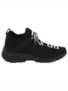 Men's Logo Knit Low Top Sneakers Black - PRADA - BALAAN.