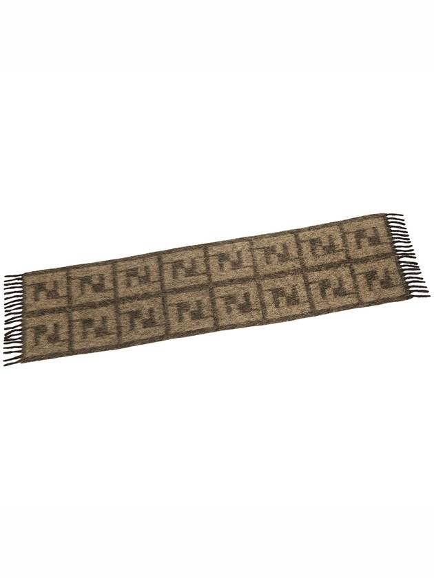 All-Over FF Motif Print Wool Scarf Beige - FENDI - BALAAN 6