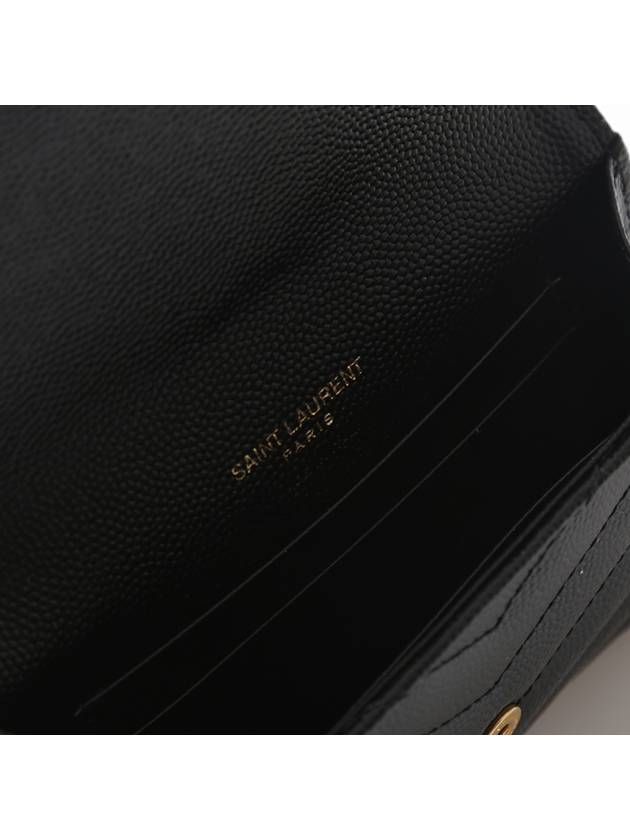 Monogram Envelope Small Half Wallet Black Gold - SAINT LAURENT - BALAAN 6