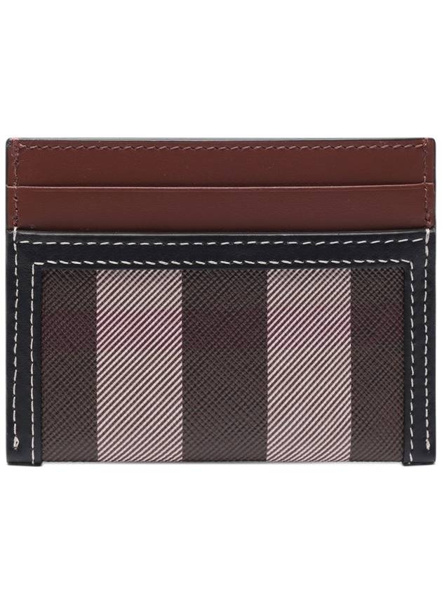 Check Two-Tone Leather Card Wallet Dark Birch Brown - BURBERRY - BALAAN 5