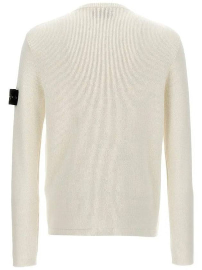 Wappen Patch Crew Neck Knit Top White - STONE ISLAND - BALAAN 2