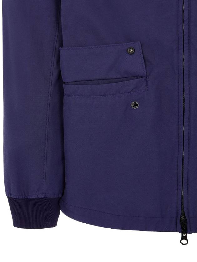 Men's Batavia Nylon Cotton Zip-Up Jacket Purple Blue - STONE ISLAND - BALAAN 5