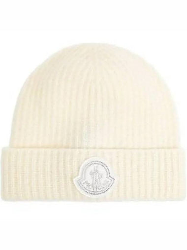 3B00072 M2739 032 Logo Patch Wool Beanie 1344312 - MONCLER - BALAAN 1