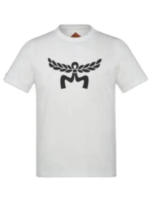 Organic Cotton Laurel Logo Print T Shirt Short Sleeve Tee - MCM - BALAAN 1