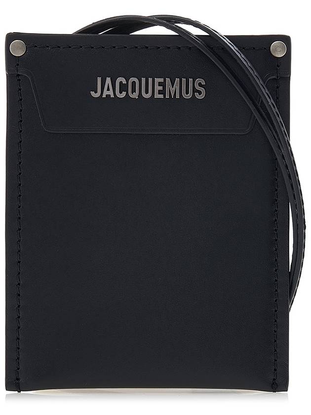 Meunier Envelope Leather Half Wallet Black - JACQUEMUS - BALAAN 2