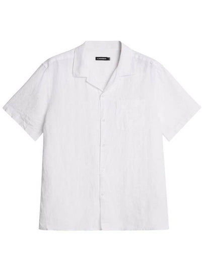 Elio Linen Melange Short Sleeve Shirt White - J.LINDEBERG - BALAAN 2