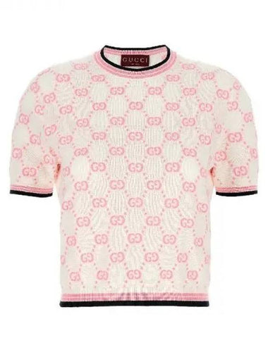 GG jacquard crew neck short sleeve knit 270260 - GUCCI - BALAAN 1