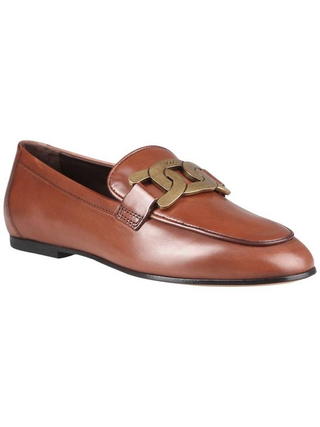 Kate Metal Logo Leather Loafers Brown - TOD'S - BALAAN 4