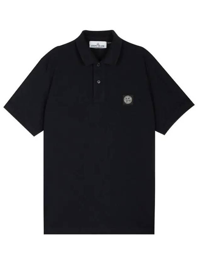 Pique Stretch Cotton Short Sleeve Polo Shirt Navy - STONE ISLAND - BALAAN 2