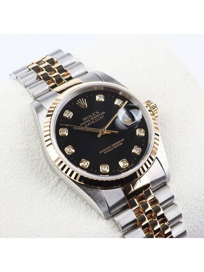 16233G Datejust Combi 10P Diamond Black Dial 36MM Men s Watch 34083 - ROLEX - BALAAN 2