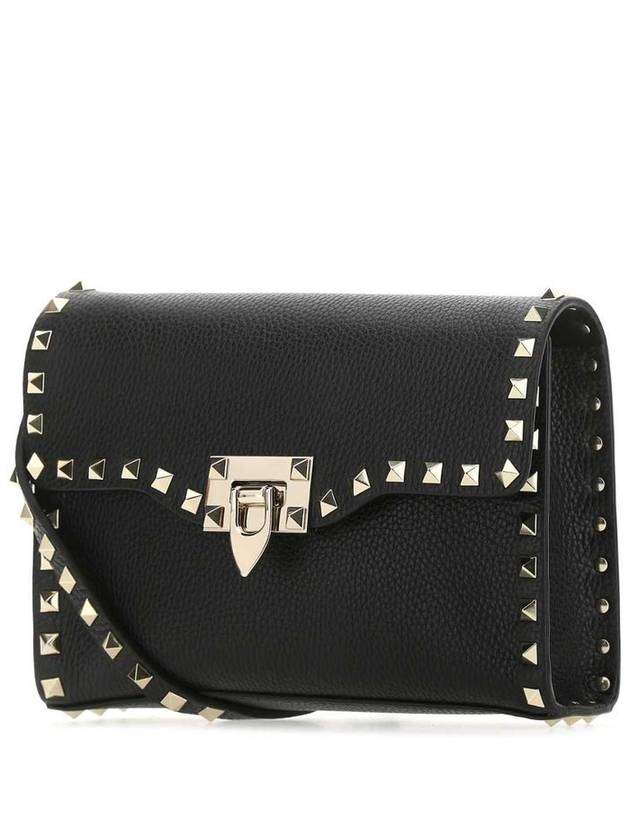 Small Rockstud Grainy Calfskin Cross Bag Black - VALENTINO - BALAAN 3